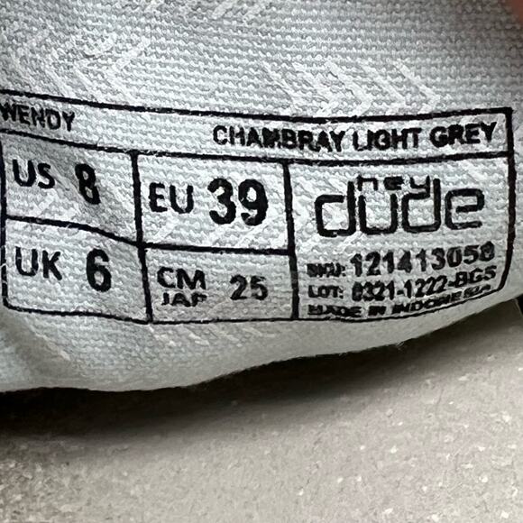 Hey Dude Shoes Womens 8 Gray Wendy Chambray Slip On Loafer - Picture 7 of 8